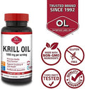 Olympian Labs Antarctic Krill Oil 1000Mg Caps With Astaxanthin Omega3 Epa Dha Immune Joint & Brain Support 60 Softgels