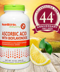 NutriBiotic Ascorbic Acid with Bioflavonoids Powder Highly Soluble Antioxidant and Collagen Support Supplement 2000 Mg Vitamin C with Lemon Bioflavonoid Complex Vegan Gluten and GMOFree 16 Oz
