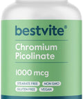 BESTVITE Chromium Picolinate 1000mcg (240 Vegetarian Capsules) - No Stearates - No Dicalcium Phosphate - Vegan - Gluten Free - Non-GMO