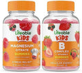 Lifeable Magnesium Kids + B Complex Kids Gummies Bundle Great Tasting Vitamin Supplement Gluten Gmo Chewable Gummy