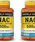 Mason Natura Nac Nacetyllcysteine 500 Mg 2 Month Supply Supports Normal Cellular Health Immune System Booster For General Wellness 60 Capsules