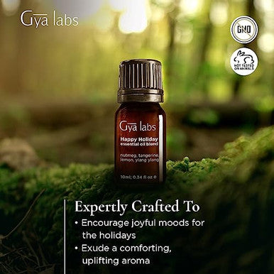 Gya Labs Happy Holiday Essential Oil Blend - Comforting & Uplifting Festive Season Aromatherapy Oil (0.34 Fl Oz)