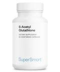 Supersmart SAcetyl Glutathione 300 mg Per Day GSH Tripeptide Antioxidant Protects Against Damage DNA Cells NonGMO Gluten Free 90 Vegetarian Capsules