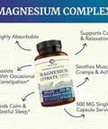 Vitamin D3 K2 5000 IU (60ct) and Magnesium Citrate 500 MG (60ct) Immune System Strong Bones Calm Relaxation Digestion and Muscle Support NonGMO