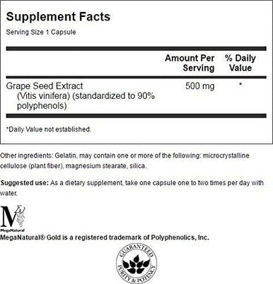 Swanson Grape Seed Extract (Standardized) 500 Milligrams 60 Capsules