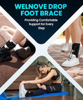 Welnove Afo Foot Drop Brace Adjustable Drop Foot Braces For Men & Women Soft And Comfortable Ankle Support For Walking Fits Left Or Right Foot Improves Gait & Stability