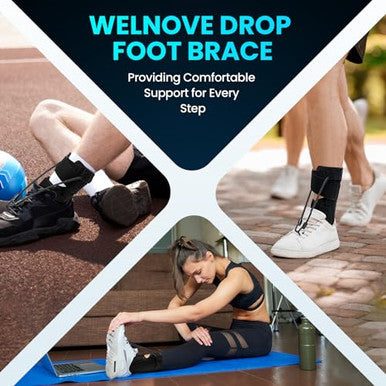 Welnove Afo Foot Drop Brace Adjustable Drop Foot Braces For Men & Women Soft And Comfortable Ankle Support For Walking Fits Left Or Right Foot Improves Gait & Stability