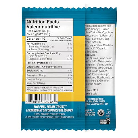 Honey Stinger Organic Gluten Free Cookies & Cream Waffle | Energy Stroopwafel for Exercise, Endurance and Performance | Sports Nutrition for Home & Gym, Pre and Post Workout | 12 Waffles, 12.72 Ounce