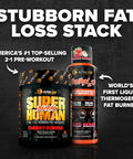 Alpha Lion Stubborn Fat Loss Stack Superhuman Burn Pre Workout Burn2O Liquid L-Carnitine 2000Mg (Shredberry) Thermogenic Fat Burner & Energy Supplement For Men And Women