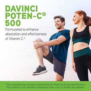 Davinci Labs Potenc 500 Dietary Supplement To Support Immune System Function & Collagen Health With Vitamin C Calcium Magnesium Potassium And More Vegetarian Gluten 90 Tablets