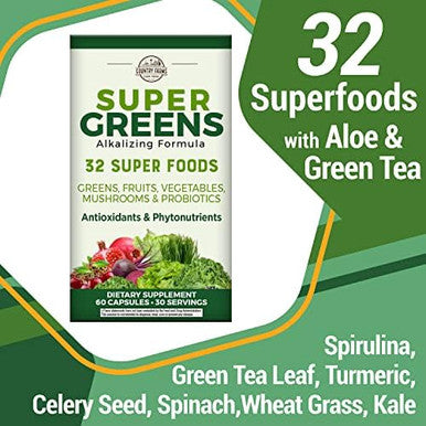 Country Farms Super Greens Fruit Vegetable Probiotics Antioxidants Phytonutrients Beet Root Nitric Oxide Circulation Immune Support Capsules