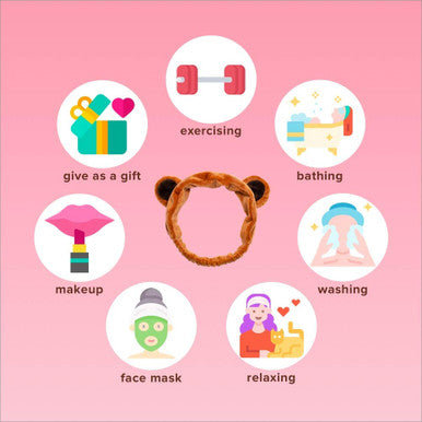 I Dew Care Face Wash Headband - Brown Bear + Tweeze The Day Bundle