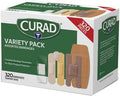 Curad Bulk Variety Pack Assorted Bandages Flex-Fabric Waterproof Plastic Knuckle Heavy Duty Bandages (320Count)