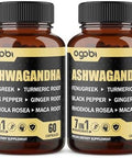 2 Packs 60 Capsules - 8050Mg Ashwagandha Extract Supplement - 7In1 With Fenugreek, Maca, Turmeric, Rhodiola, Ginger & Black Pepper - Spirit, Immune & Energy Support - 4 Month Supply