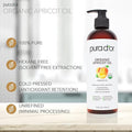 Pura D'Or 16 Oz Organic Apricot Kernel Oil - 100% Pure & Natural Usda Cold Pressed Carrier Oil - Antioxidant & Vitamin E Rich Moisturizer For Natural Glow & Softness - Face Skin & Hair