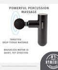 Homedics Therapist Select Compact Percussion Massager, 4 Attachments, Thermal Heat, Rechargeable Battery With 4-Hour Runtime And Charge Light Indicator, 3 Intensity Levels, Cordless For Trave