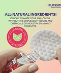 Blossom All Natural Organic Acetone Nail Polish Remover + Blue Cross Optical Nail Whitener Nail Brightening Basecoat With Vitamin E 2 Pack Bundle