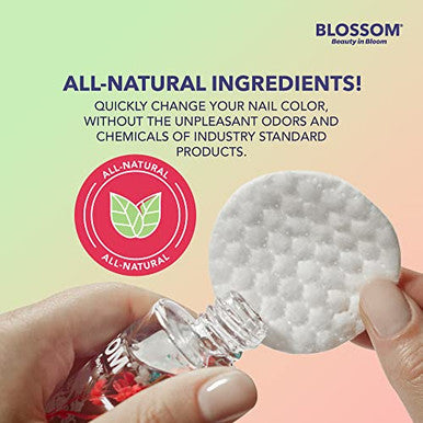 Blossom All Natural Organic Acetone Nail Polish Remover + Blue Cross Optical Nail Whitener Nail Brightening Basecoat With Vitamin E 2 Pack Bundle