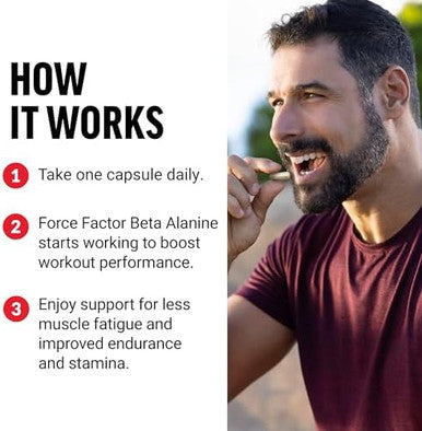 Force Factor Beta Alanine Capsules Betaalanine Endurance Supplement To Boost Performance & Reduce Fatigue Clinical Dose Premium Quality Vegan Nongmo 120 Capsules