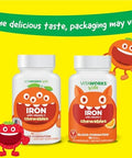 Vitaworks Kids Iron 10Mg With Vitamin C 50Mg Chewable Tablets Tasty Natural Flavored Vegan Vegetarian Gmo Nut Dietary Iron Supplement Blood Formation For Children 120 Chewables