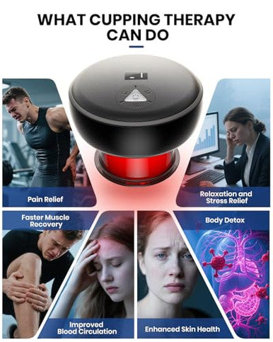 Eurpmask Choose The Color Of Europe Electric Cupping Kit For Massage Therapy With Remote Controller - 32 Levels Of Adjustable Suction & Heat Portable Cupping Therapy Set For Back Pain Relief Neck Muscle Soreness