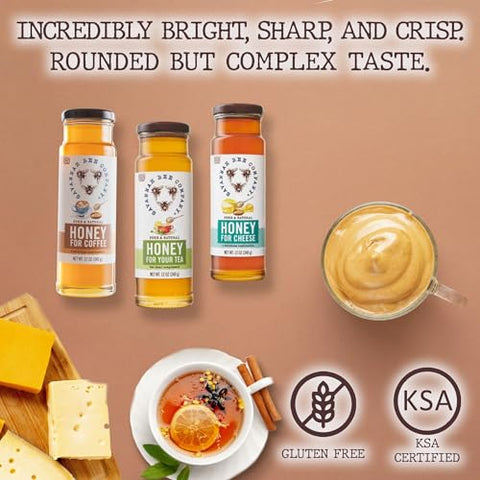 Savannah Bee Everyday Honey Sampler Set - 3 Oz Sampler Set in 3 Bottles - Honey Set for Coffee, Tea, and Cheese Boards