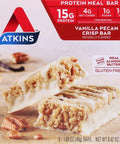 Atkins Vanilla Pecan Crisp Protein Meal Bar High Fiber 1G Sugar 4G Net Carb Meal Keto Friendly 5 Count