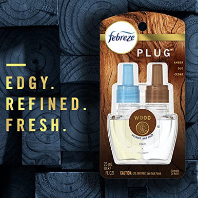 Febreze Fade Defy Plug Air Freshener & Odor Fighter Rainforest .87 Fl. Oz. Oil Refill 2 Count