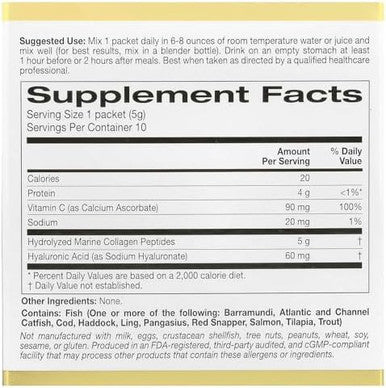 California Gold Nutrition Collagen Peptides Powder With Hyaluronic Acid Support For Healthy Hair Skin Nails Joints And Bones Nongmo Gluten Unflavored 10 Packets 0.18 Oz (5.16 G)