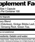 Terravita Anti-Aging Complex - Ginkgo, Green Tea, Ginseng And More - 450 Mg (100 Capsules, Zin: 517066) - 2 Pack