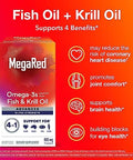 Megared Omega3 Fish & Krill Oil Supplement 900Mg Megared Advanced 4In1 60 Softgels 2X More Omega3 Heart Joint Brain And Eye Supplement Red 60 Count