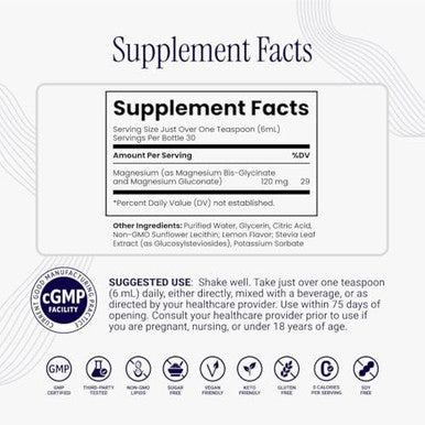 Rho Nutrition Liposomal Magnesium - High Absorption Liquid Magnesium Bisglycinate Vitamin Supplement - Supports Muscle Recovery Relaxation Memory & Cognitive Function For Men & Women