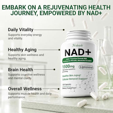 Fancyenergy Ncduyde Nad+ Supplement Liposomal Nad Nicotinamide Riboside Resveratrol 120 Capsules 1500 Mg