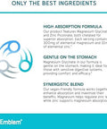 BioEmblem Triple Magnesium Complex and Magnesium glycinate with Zinc for Brain Health Enzyme Function and Muscles and Legs