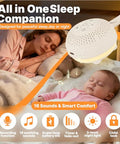 Hmusic Portable White Noise Machine With Voice Recording - 16 Soothing Sounds Sleep Machine 20-60H Battery 3-Level Night Light | 3 Timers Sleep Aid For Adults & Babies