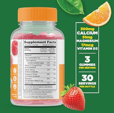 Lifeable Turmeric Curcumin Kids + Calcium Magnesium Kids Gummies Bundle Great Tasting Vitamin Supplement Gluten Gmo Chewable Gummy