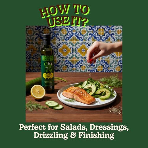 HASSY Extra Virgin Avocado Oil Premium Flavor for Dressings, Drizzling & Finishing - Non-GMO, 17.2 fl oz, 510 ML - Created by Avocado Farmers in Mexico - 100% Pure Cooking Oil