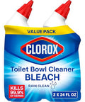 Clorox Toilet Bowl Cleaner Bleach Rain Clean 24 Fluid Ounces Pack Of 2 (Package May Vary)
