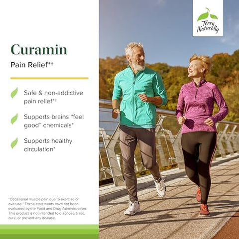 Terry Naturally Curamin Curcumin Supplement For Circulation & Endorphin Support Support For Occasional Discomfort Aids Healthy Muscles 60 Capsules (Pack Of 2)
