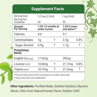 Herbion Naturals Ivy Leaf Cough Syrup With Thyme & Licorice 5 Fl Ozsoothes Throat For Adults Kids 13 Months+ Sugar With Stevia 2 Packs