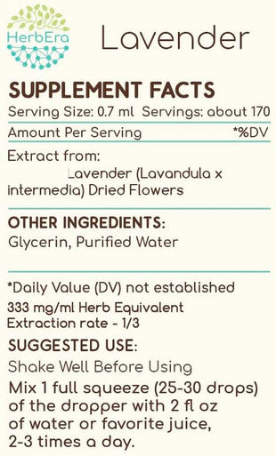 Lavender B120(2pcs) Alcohol-Free Herbal Extract Tincture, Concentrated Liquid Drops Natural Lavender (Lavandula angustifolia)(2x4 fl oz)