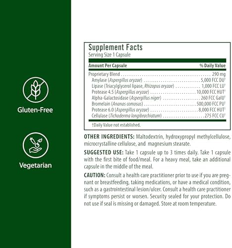 Flora Adult Enzyme Blend Aids In Digestion Enhances Digestion & Absorption Of Nutrients 60 Vegetarian Capsules