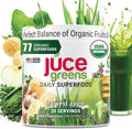 Terra Kai Organics Juce Green Superfood Powder Organic Fruits And Veggies Supplement W/ 77 Superfoods Plus Prebiotic Probiotic Blend Harvest Apple Flavor 20 Servings (250 G)