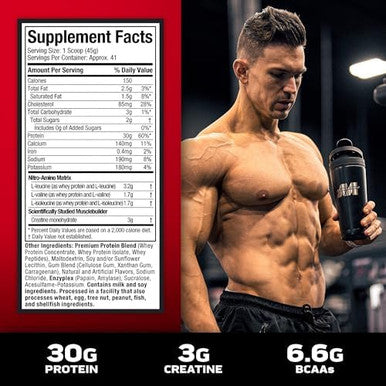 Muscletech Whey Protein Powder Vanilla Cream 4 Pound & Nutricost Creatine Monohydrate Micronized Powder 500G