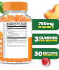Lifeable Vitamin C Gummies for Adults 750mg Great Tasting Orange Flavor VIT C Vegan Non GMO Vitamin C Chewable for Immune Support 90 Gummies