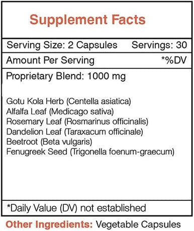 Cellulite Secret 60 Capsules, 1000 mg, Gotu Kola, Alfalfa, Rosemary, Dandelion, Beet Root, Fenugreek Metabolism/Circulation (60 Capsules)