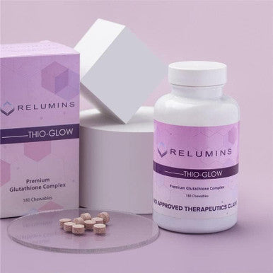 Relumins Labs Thio-Glow Chewable Sublingual Glutathione Complex with Biotin, VIT C & E, Plus Grapeseed Polyphemols-330mg Gluta Per Serving Highest Bioavailability 4X More Effective Than Liposomal