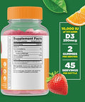 Lifeable Vitamin D 10000 Iu + Phosphatidylserine (Ps) Gummies Bundle Great Tasting Vitamin Supplement Gluten Gmo Chewable Gummy