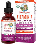 MARYRUTH'S Organics USDA Organic Vitamin A Liquid Drops 3 Month Supply Bone Health for Ages 14+ Essential Vitamin 750mcg per Serving Sugar Free Vegan NonGMO Gluten Free 1oz