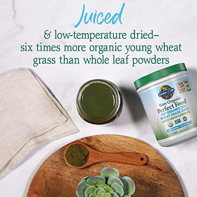 Garden Of Life Raw Organic Perfect Food 100 Organic Usa Wheat Grass Juice - Juiced Green Superfood Greens Powder 60 Servings - Stevia-Free Non-Gmo Vegan Gluten Free Whole Food Dietary Supplement